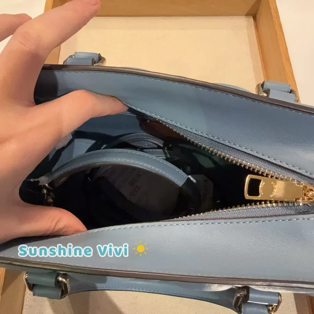 NWT Coach Maggie Small Tote Bag Signature CY670 smooth leather/Gold/Azure
